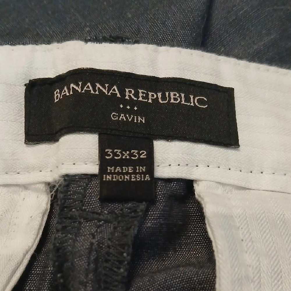 Mens Banana Republic Slate Gray Linen Dress Pants 33x32